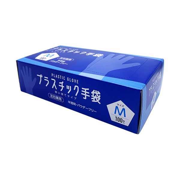 （まとめ） CGMプラスチック手袋 使い捨てタイプ パウダーフリー M #006 1箱（100枚） [x10セット]その他
