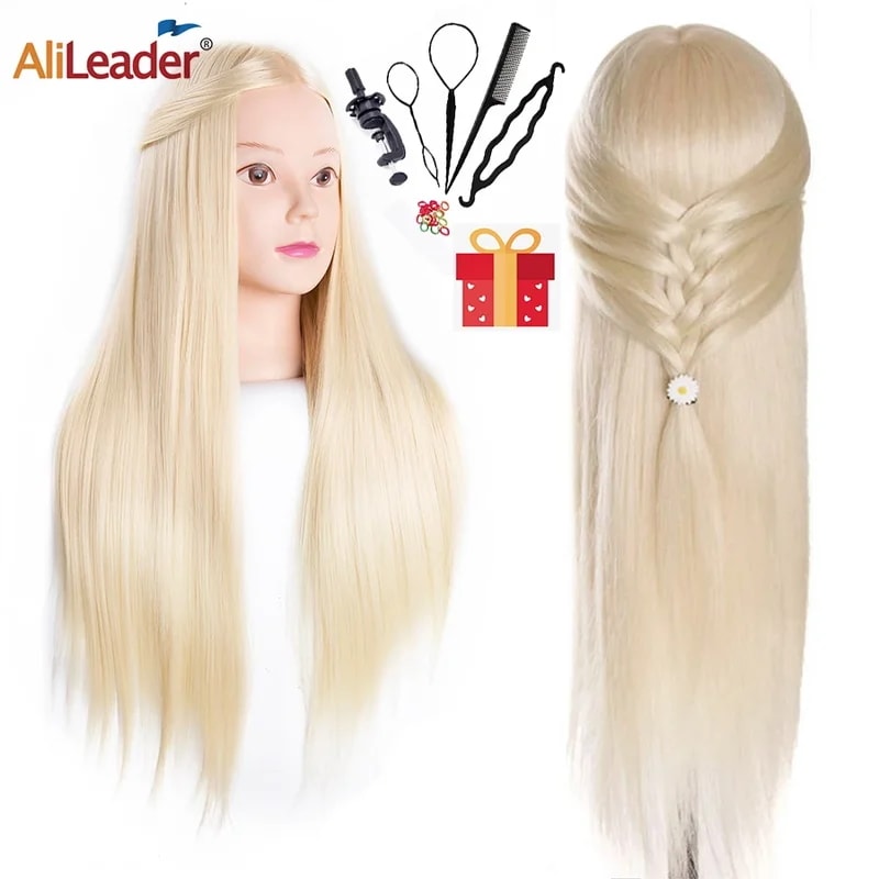 Alileader-マネキンヘッド65cm,ヘアトレーニングヘッド,理髪練習用,7つのスタイル,無料ギフト