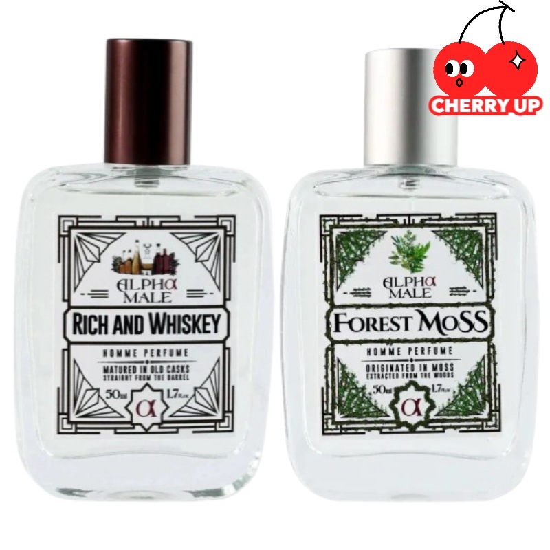 【単品／セット 選べる】アルファメイル オム パフューム 50ml（リッチ＆ウィスキー／フォレストモス）メンズ香水 フレグランス 長持ち ナチュラル ウッディ シトラス アンバー ギフト 人気 父の日