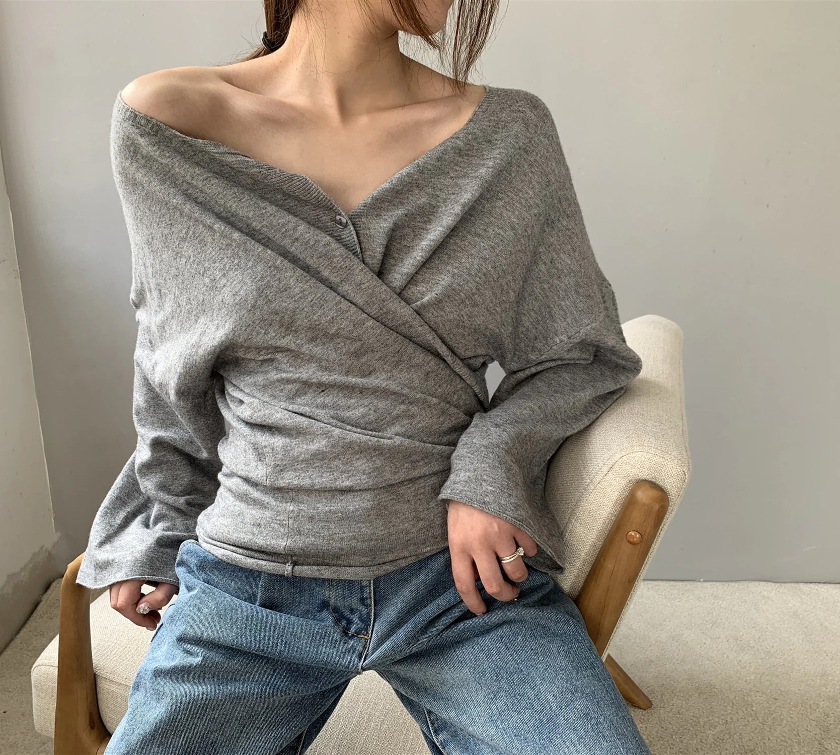 カーディガンレディースニットカーディガントップス長袖洗えるニット長袖無地大人シンプル大きいサイズ春ボタンロングカーディガン体型カバー