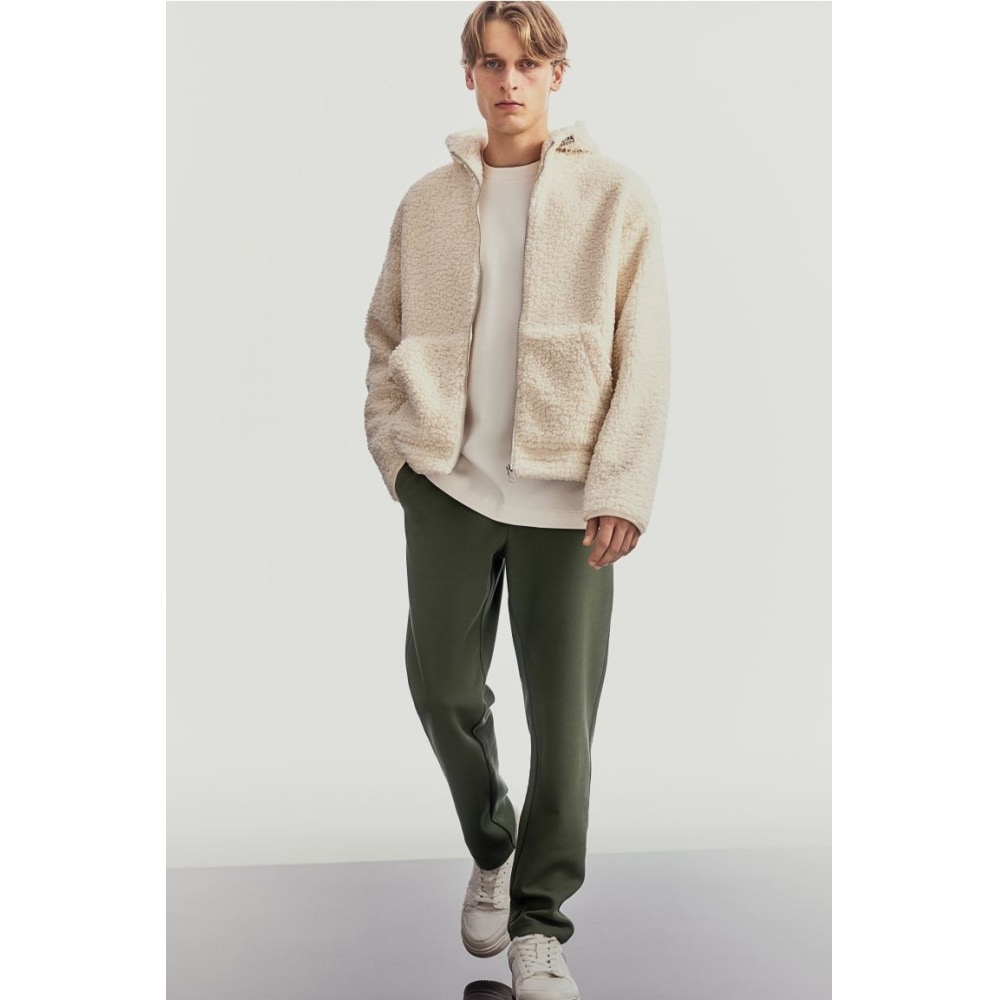 H&M スリムフィットツイルジョガーパンツカーキグリーン