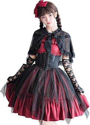 コスパ最高 即納 ワンピース ロリータ ゴスロリ 衣装 ロリータ ジャンパースカート コスプレ アニメ 大きいサイズ 森ガール 甘ロリ 羽織り 手袋 サッシュベルト 靴下