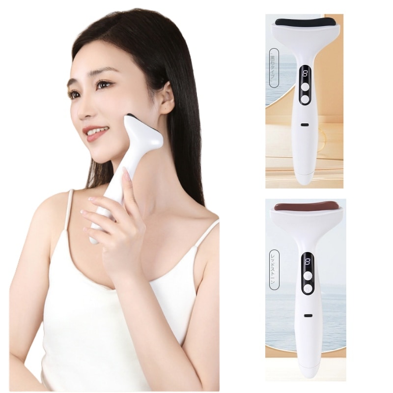 【新登場】かっさ ヘンデイ電動かっさプレートemsフェイスマッサージャー天然砭石美顔器9段階加熱9段階振動リフトアップ美顔ローラー イオン導入持ち運びボデイ表情筋筋肉ケア温感肌荒れ美容美肌顔首腕ギフト