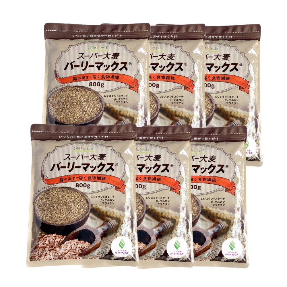 スーパー大麦 バーリーマックス 800g 6袋セット 大麦 barley レジスタントスターチ