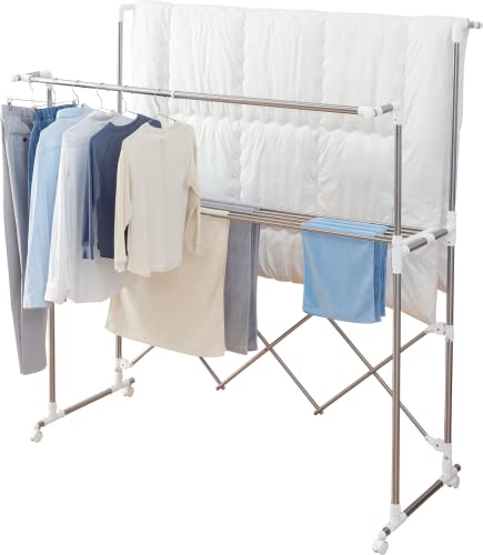 バスタオルもたっぷり干せる室内物干し 樹脂 ハンモックバータイプ WT-150S