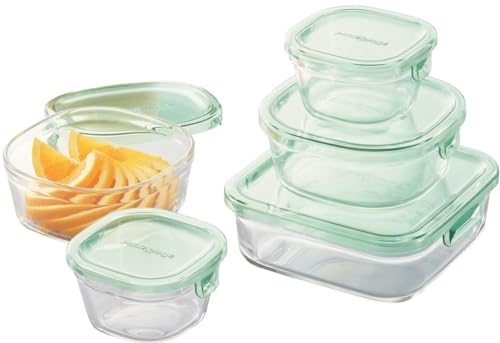耐熱ガラス 保存容器 グリーン 5個セット パック&レンジ 4,610円