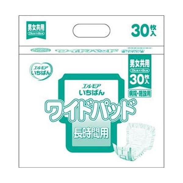 （まとめ）カミ商事 エルモア いちばんワイドパッド 長時間用 1パック（30枚）(×20セット)
