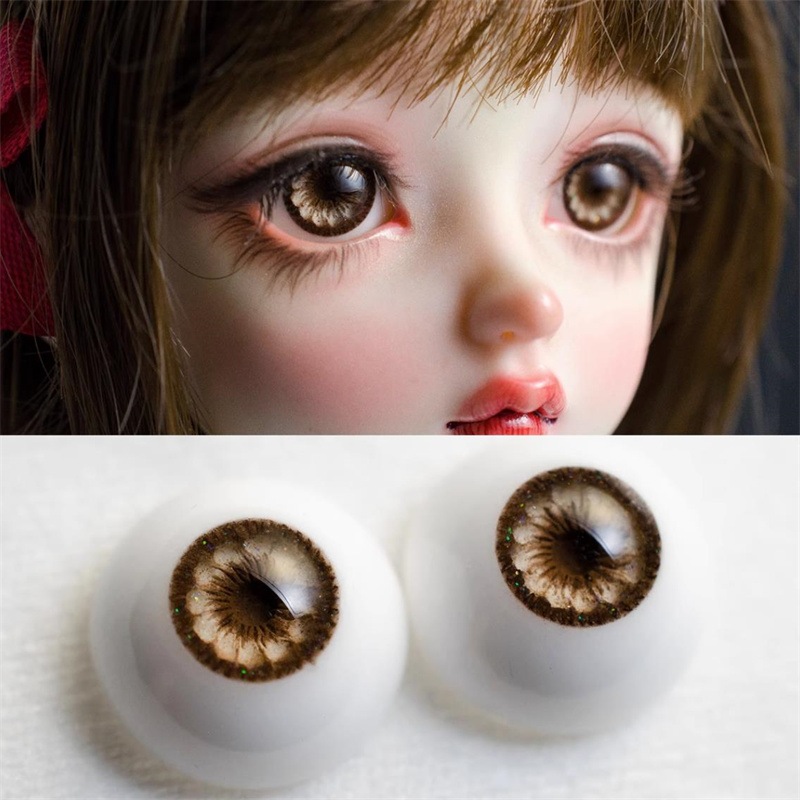 BJD ドール アイ チョコブラウン 石膏アイ 三白眼 10mm/12mm/14mm/16mm/18mm/20mm/22mm/24mm SD/MSD/幼SD球体関節人形用アイ