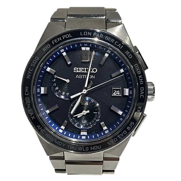 セイコー アストロン ネクスター 8B63-0BD0 電波ソーラー ネイビー文字盤【中古】