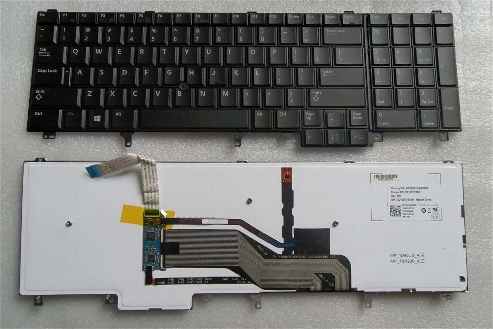 ノートパソコンキーボード E6520 E5520 M4600 M6600 E5530 E6530 M4700 対応 DELL ノートとの互換性あり ノート修理交換用英語キーボード バックライト付