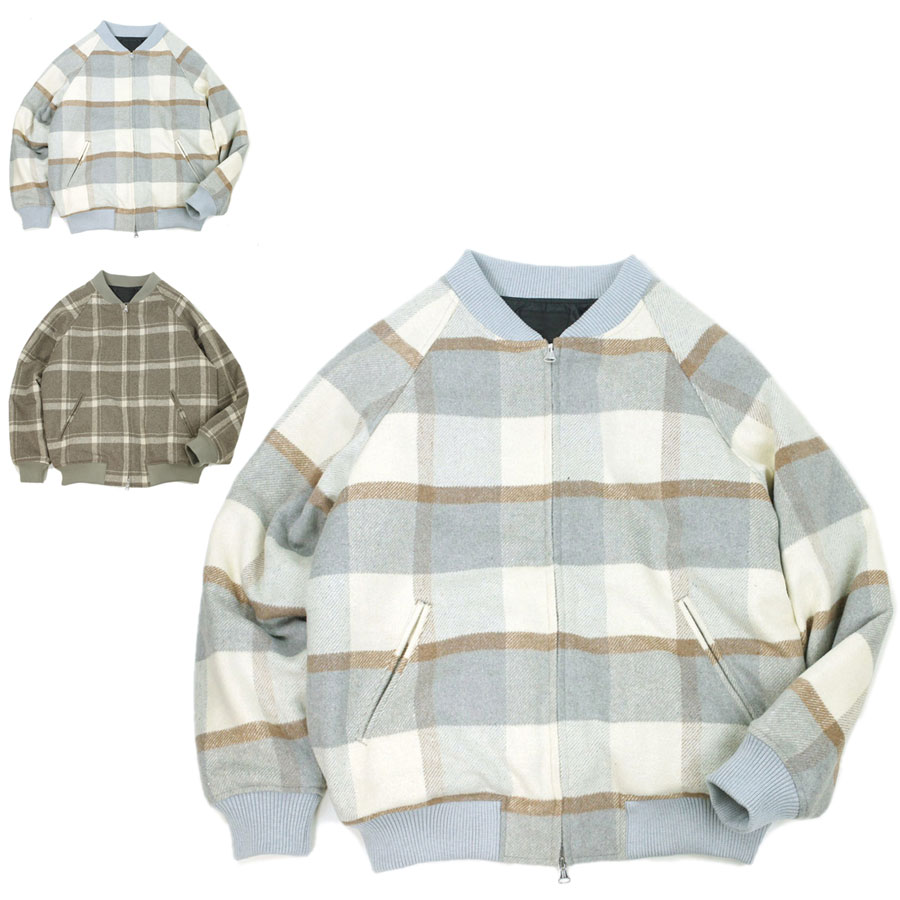 メンズ　スタジャンVARSITY JACKETLAUNCH BASIC TRADE ラウンチベーシックトレード2色 バーシティジャケットGREYCHEC