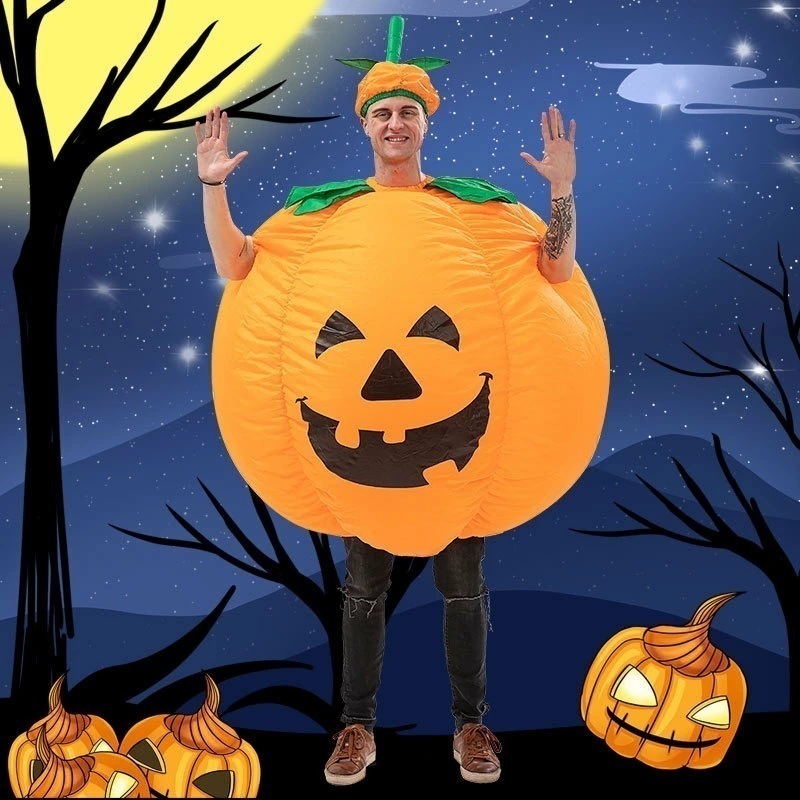 最安値に挑戦 着ぐるみ カボチャ ハロウィン衣装 ボール形 衣装 コスプレ コスチューム ふくらむ 膨らむ イベント 文化祭 部活 パーティー オレンジ 大人用 演出服 帽子付き