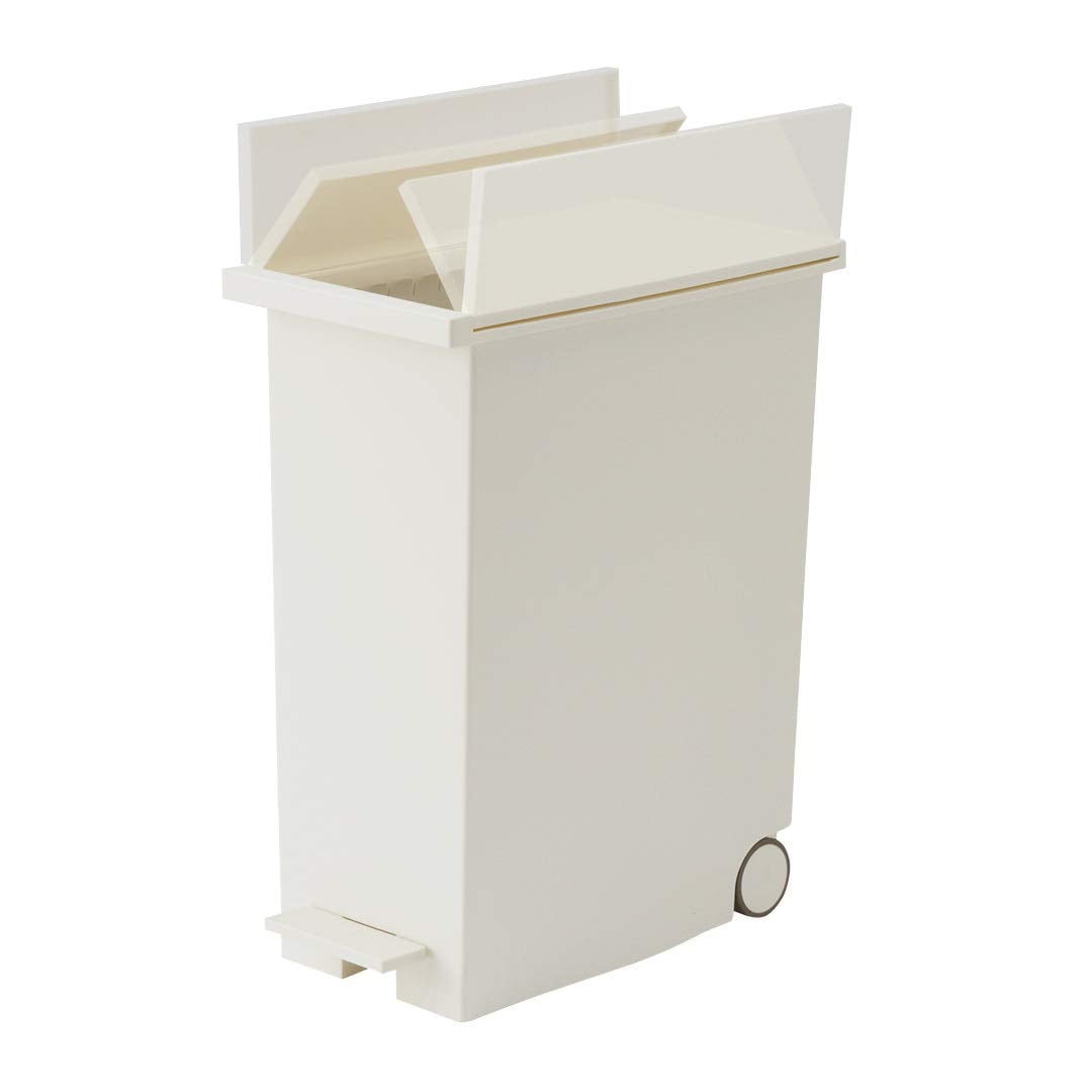 [ケユカ] テレビで紹介 両開きダストボックス L 27L 白 キャスター付 蓋付 分別 ゴミ箱 ゴミ袋対応 ペダル式 ホワイト KEYUCA