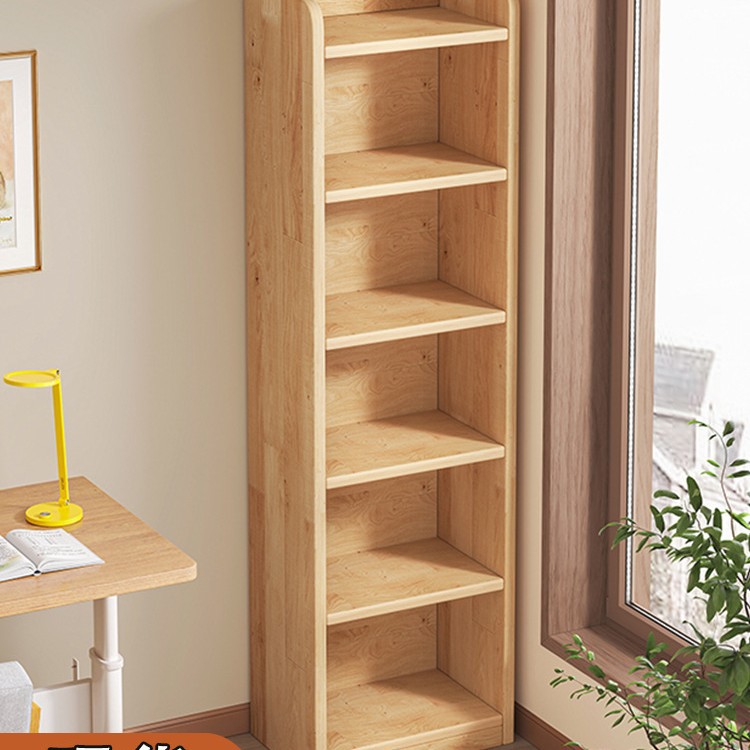 堅実な木製の角本棚床スタンディングシェルフパインウッド狭slitのキャビネット子供の家庭用収納キャビネットリビングルームシンプルな本棚