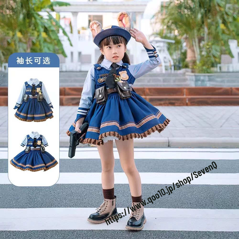 ディズニージュディバニー役員コスチューム春と夏の子供のプリンセス漫画ガウン