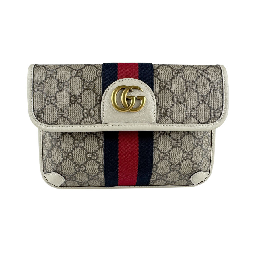 グッチ GUCCI ウエストバッグ ベルトバッグ GGマーモント GGスプリームキャンバス ブラウン/オフホワイト ゴールド メンズ 674081 z5993