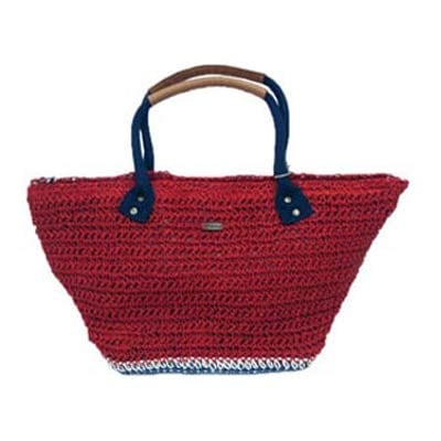 SUNNSAND　サンアンドサンド　ストロートハンドバッグ　カゴバッグ　レッド