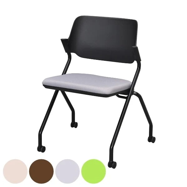 オフィスチェア 座面高47.5cm キャスターチェア 折りたたみ 収納 平行 スタッキング 法人限定