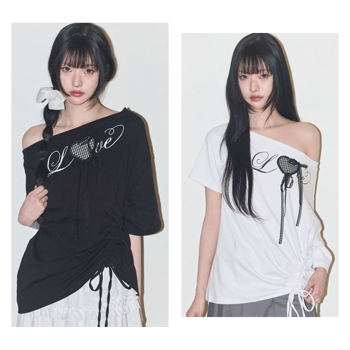 【ILLIGO】 LOVE ONE-SHOULDER OVERFIT T-SHIRT 2色 正規品