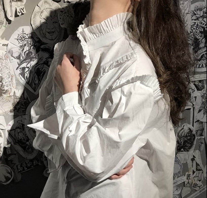 フリルブラウス スタンドカラー ゆったり きれいめ 大人 0371t 5,396円