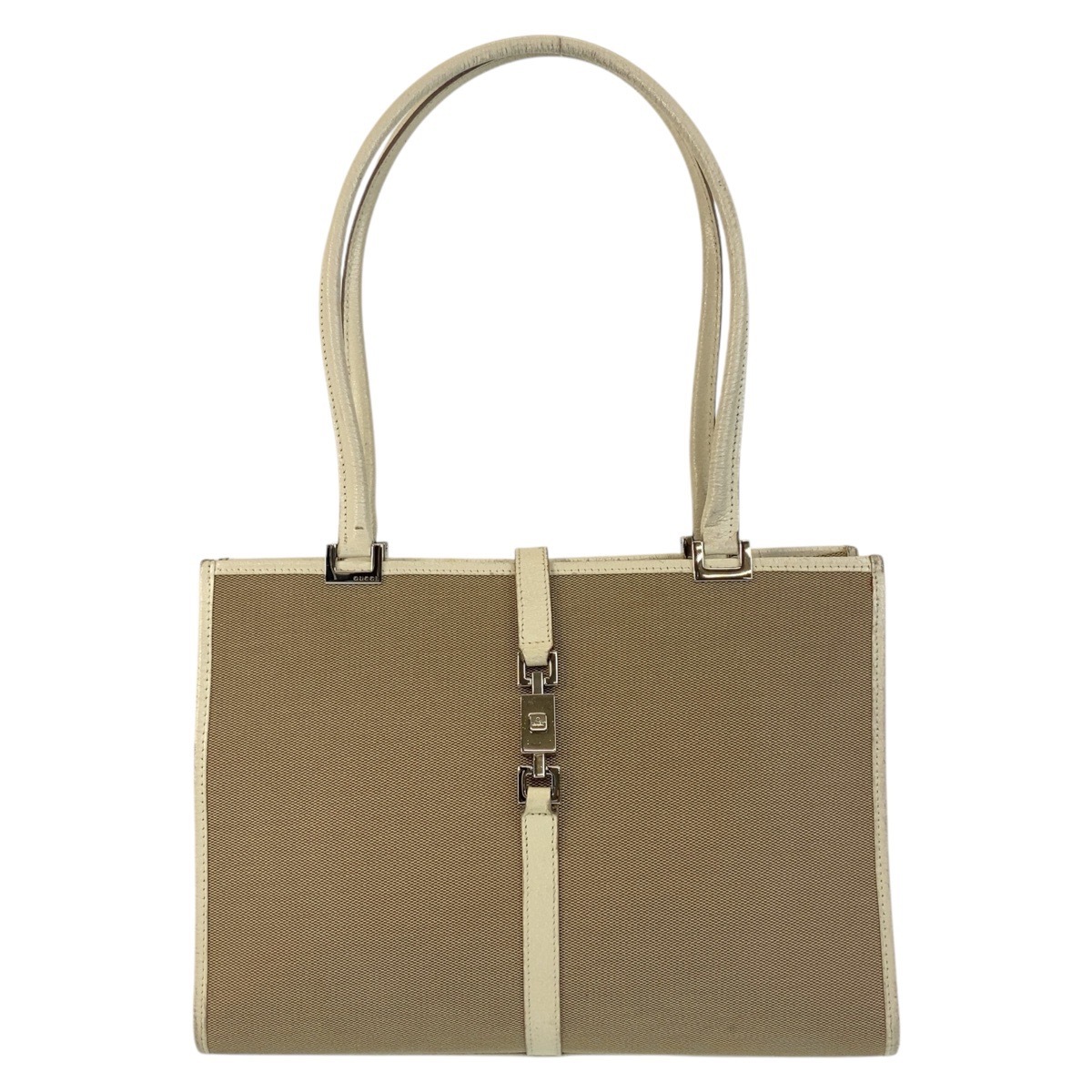 ジャッキー ベージュ アイボリー シルバー金具 キャンバス/レザー 002 1073 トートバッグ ショルダーバッグ レディース 501863