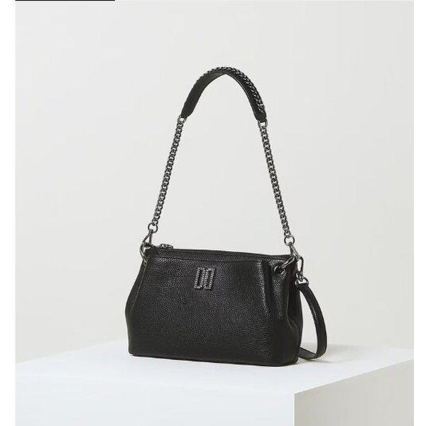 AK Bundang店 ブラックアンティークDD装飾レザーショルダーバッグS DCBA4F345BK