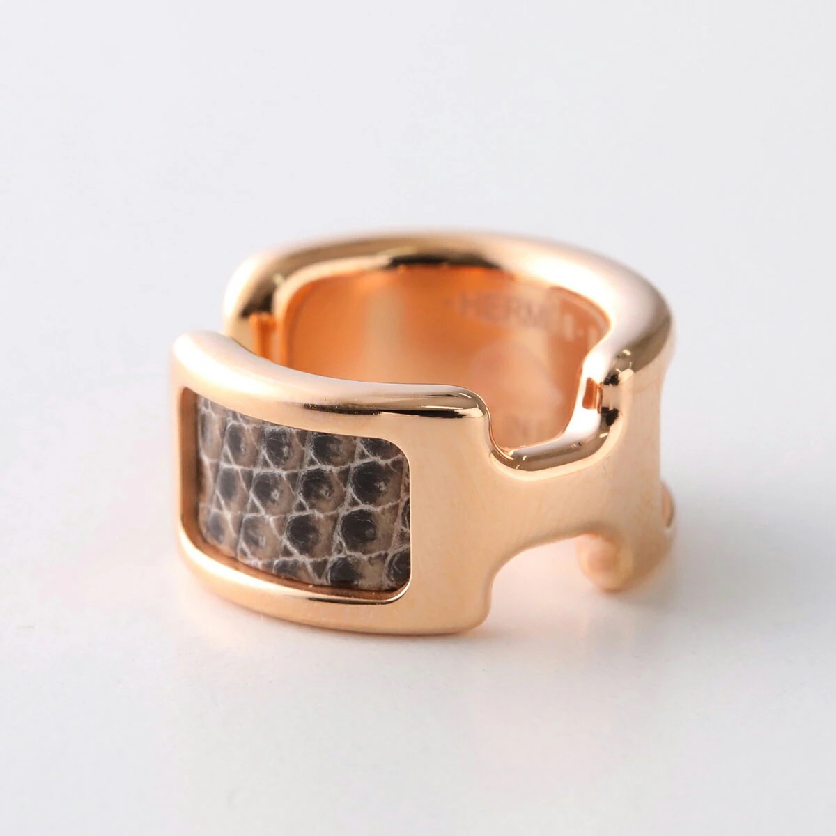 HERMES エルメス イヤーカフ Olympe PM オランプ エプソン ボックスカーフ シャキムラ リザード レザー イヤカフ アクセサリー Hモチーフ
