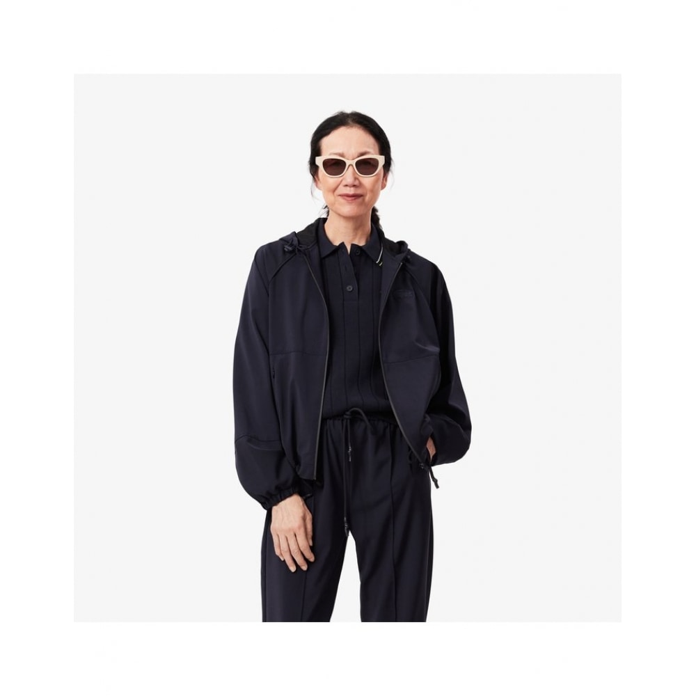 ラコステレディースウールブレンドフード付きトラックジャケット BF7441-54N HDE