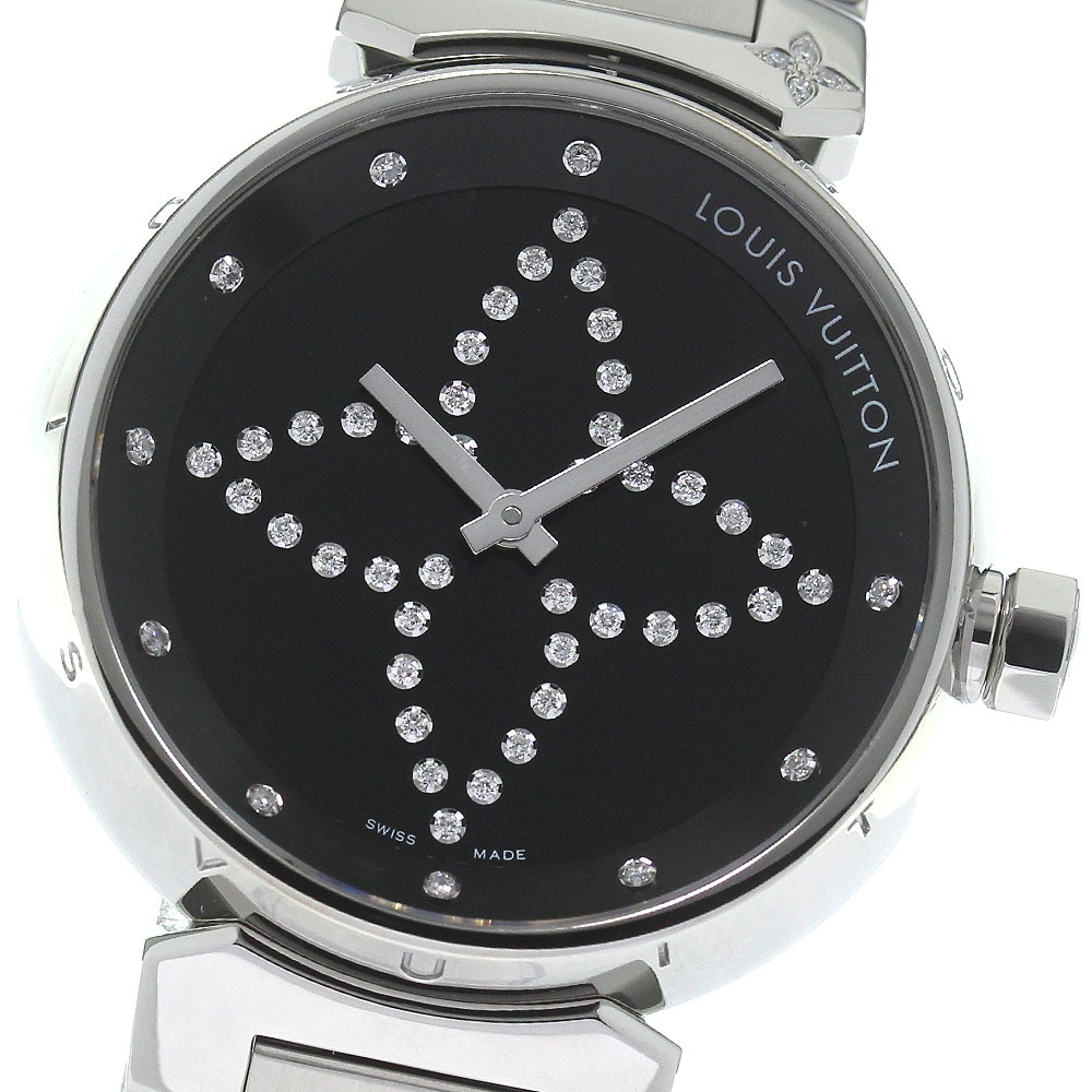 ルイヴィトン LOUIS VUITTON Q13M1 タンブール ダイヤモンド クォーツ レディース 美品 _823942【中古】