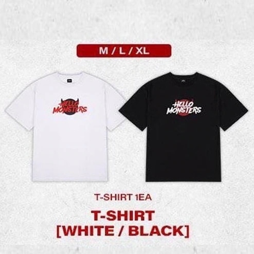 【国内発送】【公式】 BABYMONSTER 【 T-SHIRT ［WHITE & BLACK］ 】 1st WORLD TOUR HELLO MONSTERS
