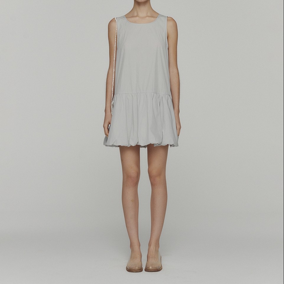 VOLUME MINI DRESS_LIGHT GREY