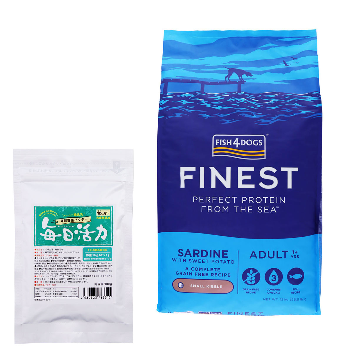 ファイネスト サーディン 小粒 12kg【犬好生活ペット酵素 毎日活力 100g】