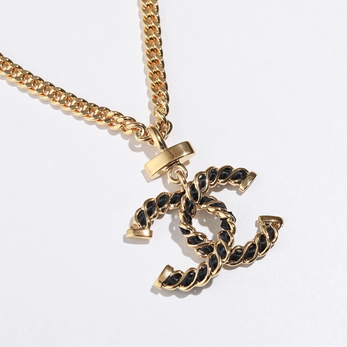 CHANEL シャネル ネックレス ABE737 B18627 レディース チェーン ペンダント レザー×メタル ココマーク CCマーク ロープ NAA0M