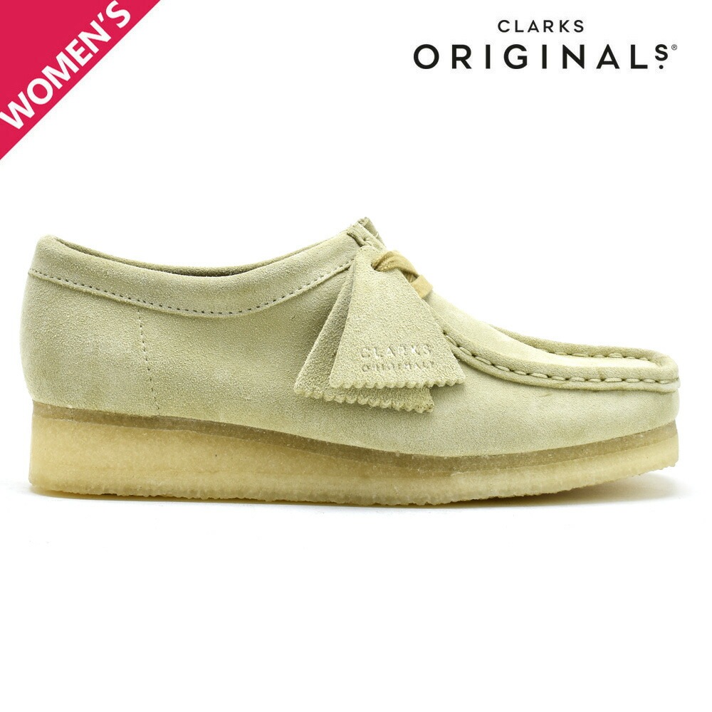クラークス オリジナルス ワラビー レディース モカシン シューズ メープル ベージュ CLARKS ORIGINALS WALLABEE【送料無料】[clarks-26155545]