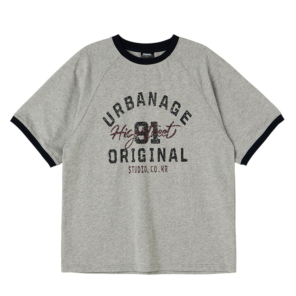 HIGH STREET Ringer Raglan Oversized T-Shirt Grey
