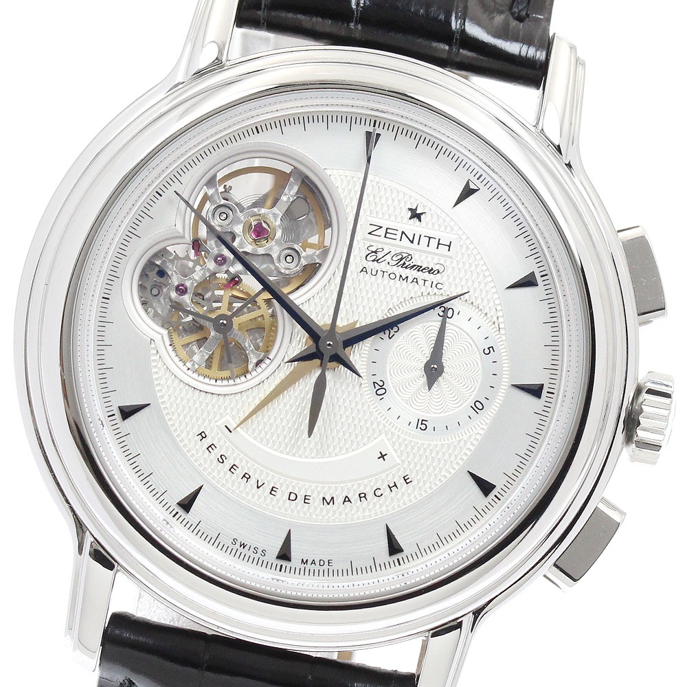 ゼニス ZENITH 03.0240.4021/02.C495 クロノマスター Tオープン クロノグラフ パワーリザーブ 自動巻き メンズ 箱・保証書付き_945405【中古】