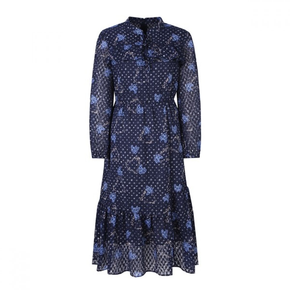 [C] リボンプリントラッフルワンピース (SGOAC2502)