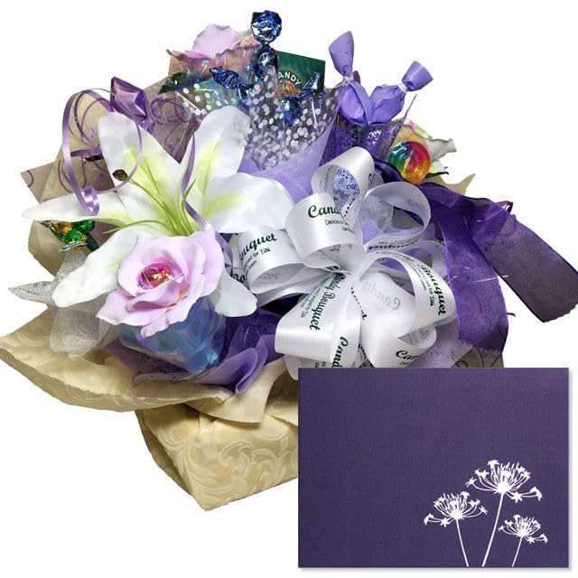 弔電 お悔やみ供花ブーケ電報 リスペクト(バスケット)(台紙 布貼り 銀箔押し 曼珠沙華)