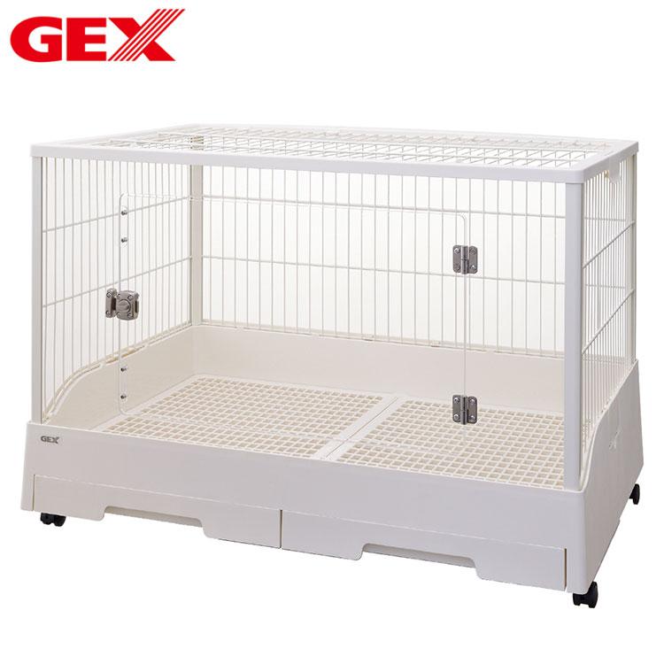 ジェックス クリアフロント80 小動物用 ケージ サークル クリア 透明 屋根付き キャスター付き トイレ 引き出し 小動物 うさぎ ウサギ用 ゲージ GEX