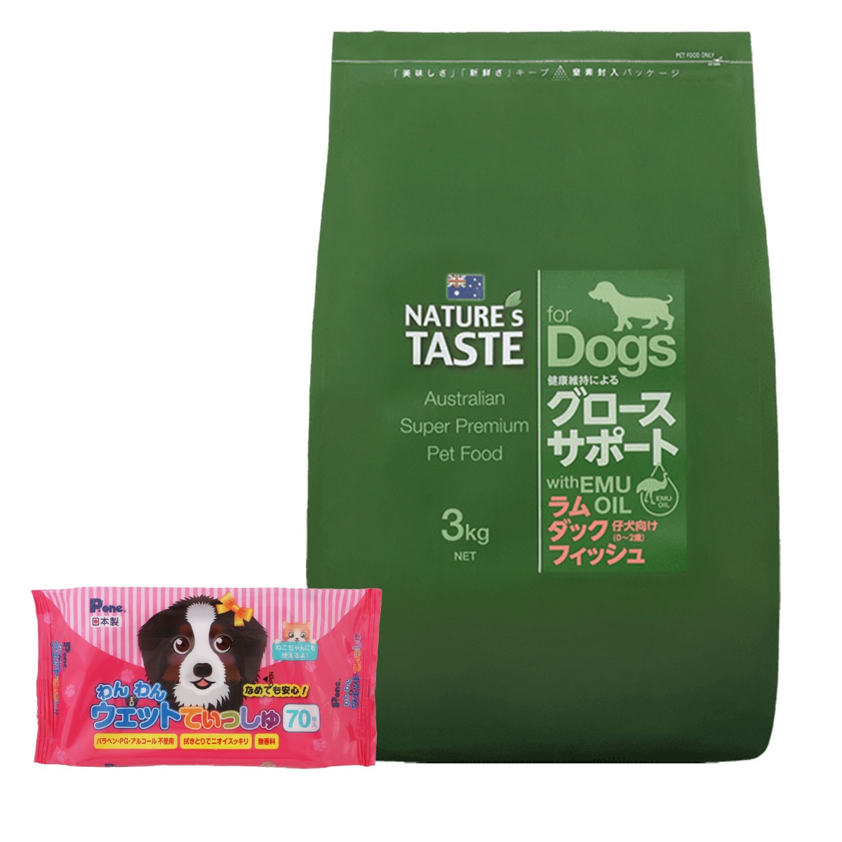 グロースサポート ラム＆ダック＆フィッシュ 3kg【わんわんウエットてぃっしゅ1個付き】