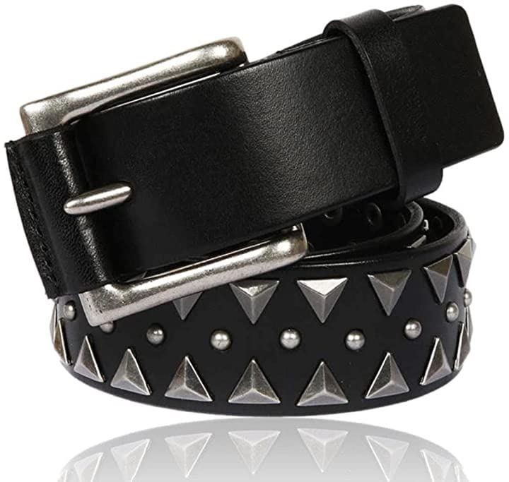 三角スタッズ ベルト メンズ 本革(120)