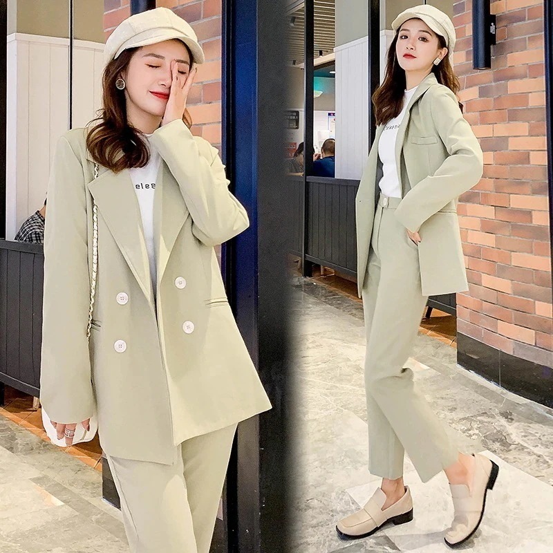 スーツセット レディーススーツ 2点セットアップキレイめ　シンプルOL通勤長袖 5,064円