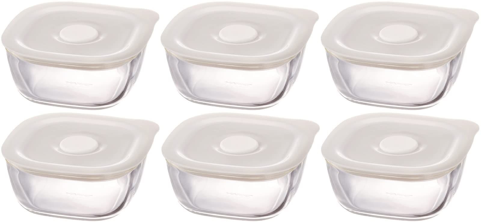 HARIO(ハリオ) 日本製 耐熱ガラス製 密閉保存容器・角 250ml BUONO kitchen KSTM-25-TW 6個セット 5,473円
