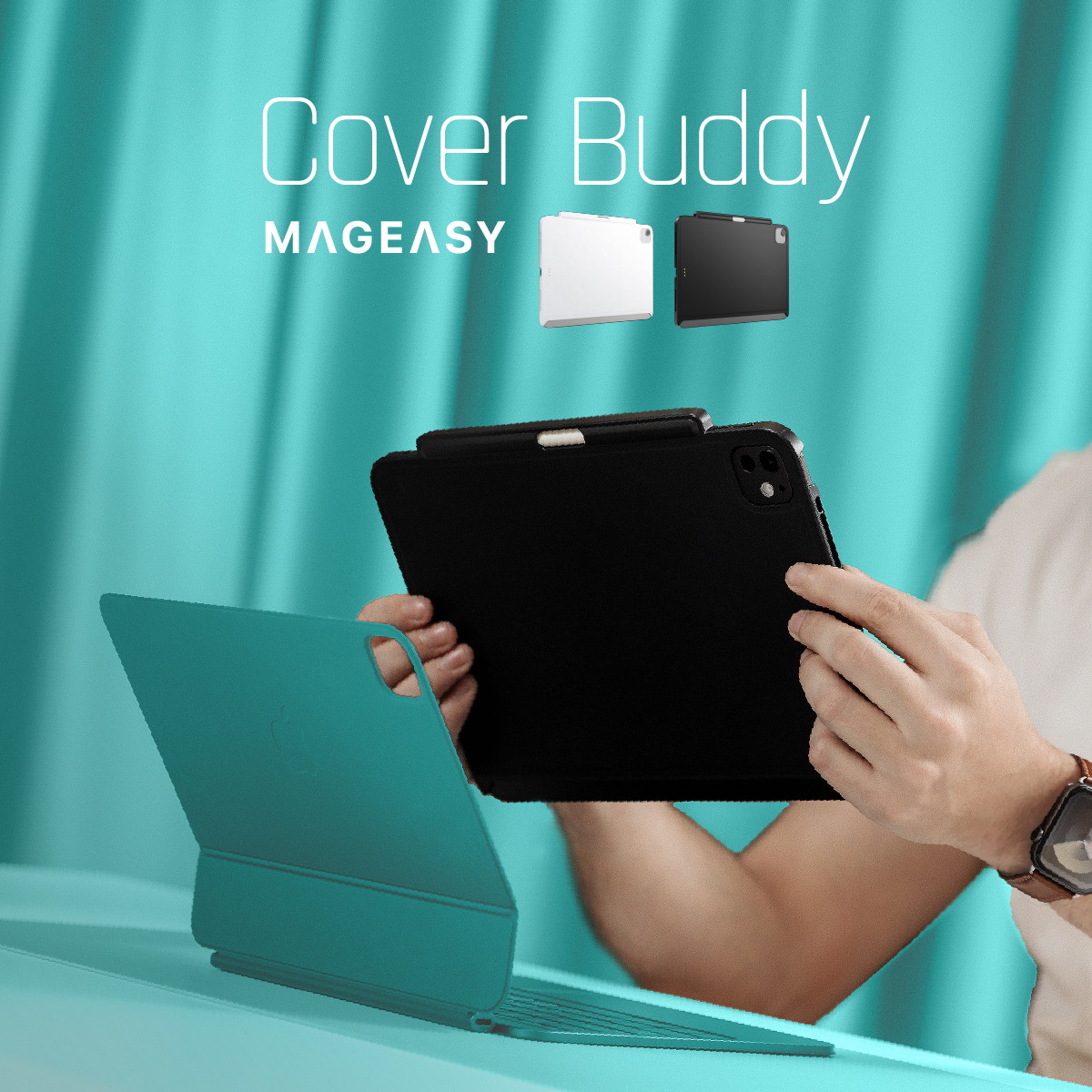iPad Air M3 2025 M2 2024 11インチ 対応 ケース 純正 Magic Keyboard 対応 ApplePencil 充電 ペン収納 保護 カバー CoverBuddy