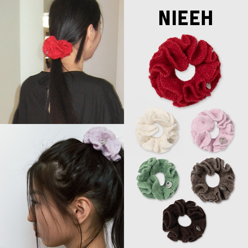 [24SS新商品] NIEEH CASHMERE BOUQUET SCRUNCHIE 6色 / スクランチ / ヘアバンド / ギフトのおすすめ / カシミア スクランチ / JENNIEブランド