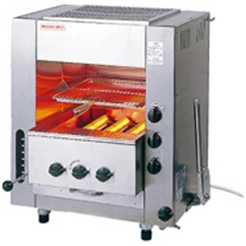 アサヒサンレッド　ガス赤外線同時両面焼グリラー ニュー武蔵 SGR-N45(小型)13A 　DGL982