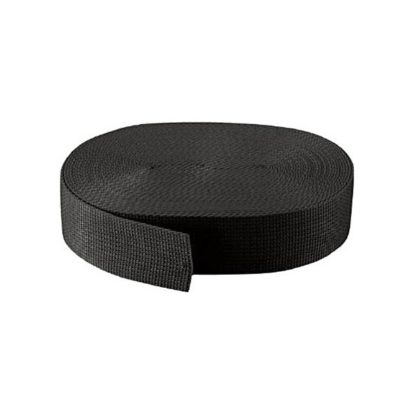 （まとめ）PPベルト 幅40mmx長さ10m 黒 PPB-4010 1本 [x3セット]