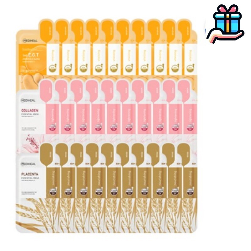 [弾力シリーズ企画商品] NEWコラーゲン10枚&プラセンタ10枚&IPI10 全30枚 韓国コスメ 顔パック 正規品 エッセンス 超密着 無刺激性 肌にやさしい 栄養ケア 大豆 水分補給 保湿感