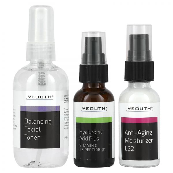 , Essential Anti-Aging Skin Care System, 3 Piece Set