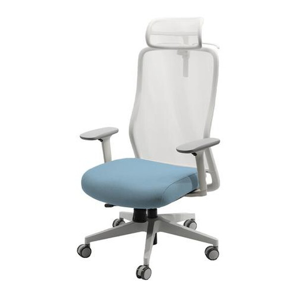 Netforce ST-1AHR-W-WHBL ネモフィラブルー シースルーチェア 肘・ヘッドレスト付き メーカー直送